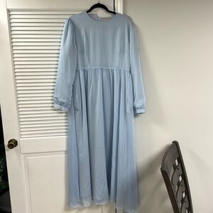 Niswa Fashion Baby Blue Maxi Dress XXL Length 56